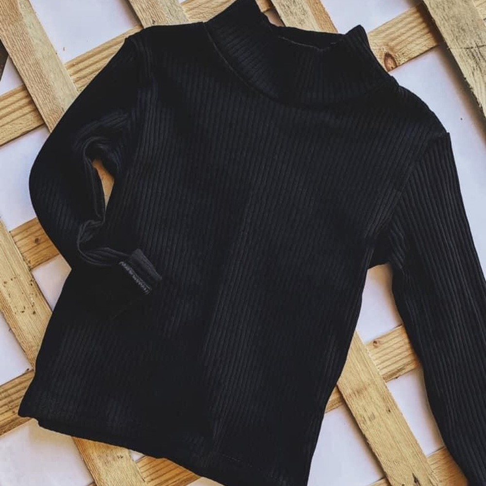 long sleeve ribbed turtleneck